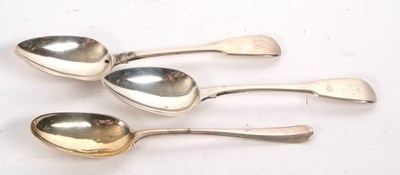 Lot 196 - Pair of George III fiddle pattern silver...