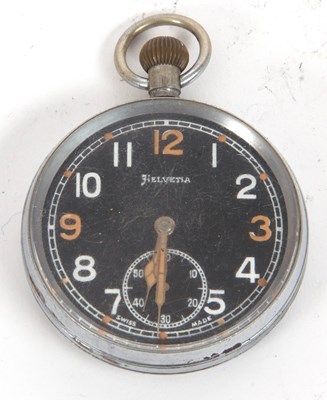 Lot 249 - A Helvita military pocket watch, the watch has...