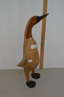 Lot 16 - A modern wooden model of a duck