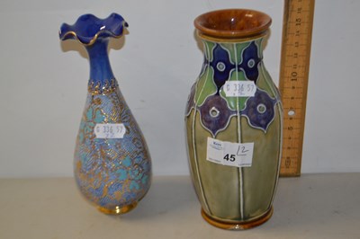 Lot 45 - Two small Royal Doulton stone ware vases