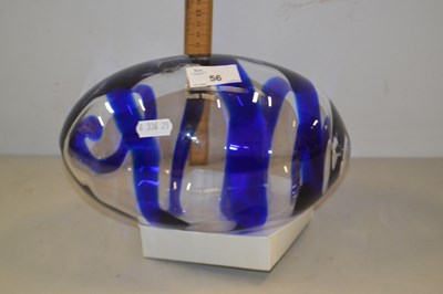 Lot 56 - Large Murano glass blue swirled egg