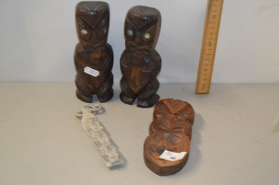 Lot 96 - Three New Zealand Maori wooden tourist...