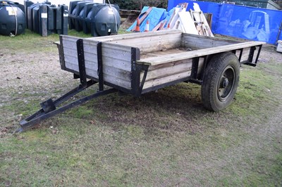 Lot 299 - Iron framed single axle wooden trailer