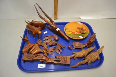 Lot 146 - Mixed Lot: Various carved wooden model animals...