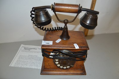 Lot 190 - Retro wooden cased telephone