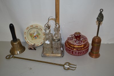 Lot 207 - An Italian red glass over painted covered jar...