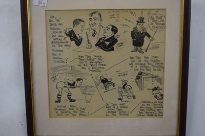 Lot 55 - Norman Edwards, caricature drawing of Joe...