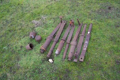 Lot 311 - Collection of six various iron axles
