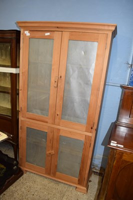 Lot 253 - 20th Century pine kitchen food cabinet with...