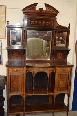 Lot 263 - Edwardian rosewood and inlaid mirror back side...