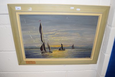 Lot 278 - George Barnard, Nightfall, oil on board