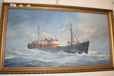 Lot 280 - Richard Watts, study of a Lowestoft boat, oil...