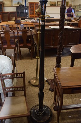 Lot 302 - Early 20th Century standard lamp with black...