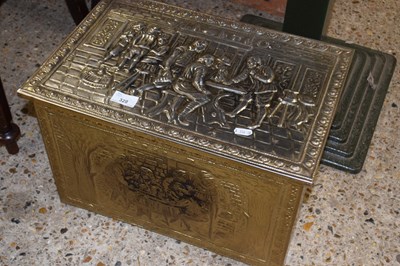 Lot 328 - Metal mounted coal box