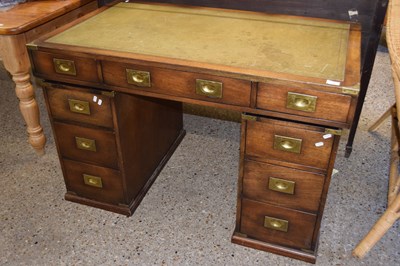 Lot 334 - Reproduction military style twin pedestal desk...