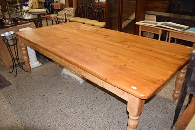 Lot 336 - Large modern pine kitchen table, 242cm long