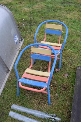 Lot 319 - Pair of child's metal framed chairs