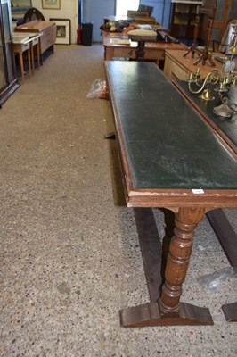 Lot 346 - A single 20th Century oak framed and leather...