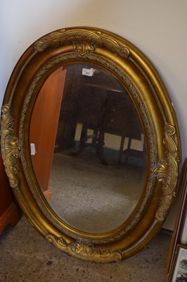 Lot 377 - Modern oval wall mirror in gilt effect frame