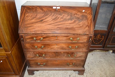 Lot 409 - George III mahogany bureau with full front...