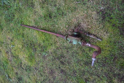 Lot 326 - Vintage iron pump and accompanying piping