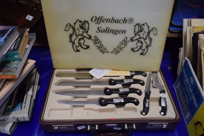 Lot 552 - Attache case containing set of kitchen knives