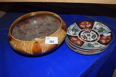 Lot 583 - Royal Doulton leaf ware fruit bowl together...