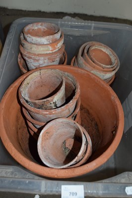 Lot 709 - Box of various terracotta plant pots