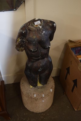 Lot 720 - Bronze  effect model of a torso set on plinth...