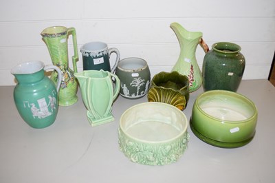 Lot 1 - MIXED LOT VARIOUS DECORATED JUGS, BRETBY VASE,...