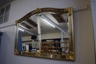 Lot 746 - Modern gilt framed arched top mirror, 126cm wide