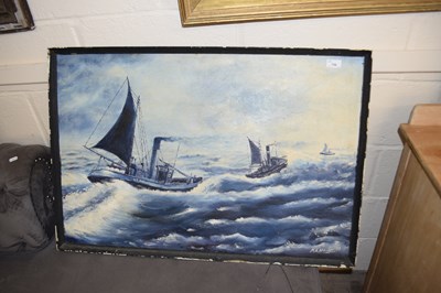 Lot 756 - M R Aldridge, study of Lowestoft fishing boats,...