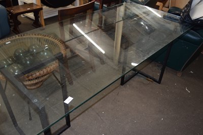 Lot 779 - Modern glass top metal framed dining table,...