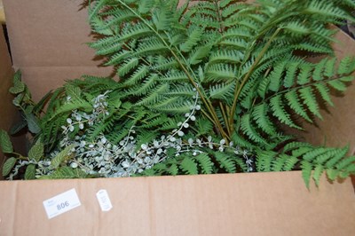 Lot 806 - Box containing various faux foliage