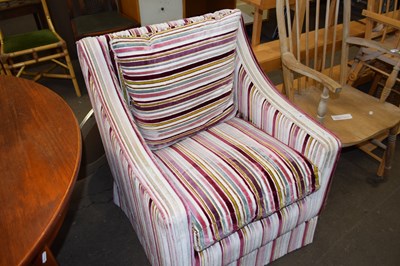 Lot 807 - A striped Deco style fireside chair