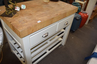 Lot 830 - Butchers block type kitchen workstation