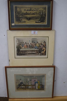 Lot 60 - Mixed lot - after Rowlandson -  The Billiards...