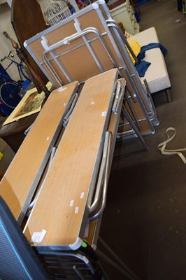 Lot 848 - Folding table and two benches