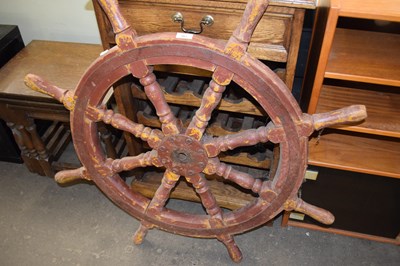 Lot 867 - Vintage ships wheel