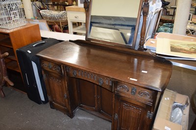 Lot 870 - Carved oak  dressing table