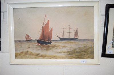 Lot 914 - Marine Interest:  Oil on board signed H Chandler