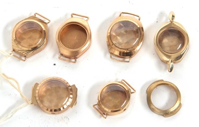 Lot 391 - A selection of lady's yellow metal watch cases,...