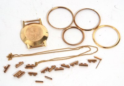 Lot 393 - Mixed Lot: Various yellow metal watch cases,...