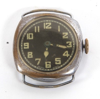 Lot 402 - A military style Trench wristwatch, the watch...