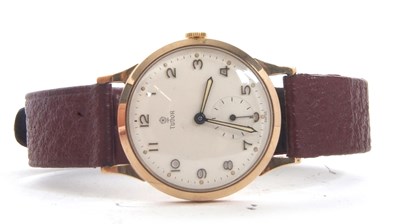 Lot 411 - A 9ct gold gent's Tudor wristwatch, the watch...