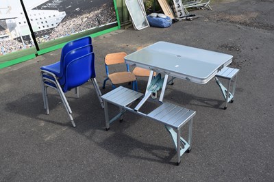 Lot 406 - Group of chairs to include folding picnic...