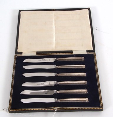 Lot 219 - Cased set of George V silver  handled tea...