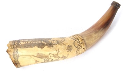 Lot 334 - An early 19th Century scrimshaw decorated...