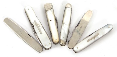 Lot 263 - Mixed Lot: Three mother of pearl multi-tool...