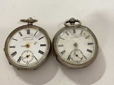 Lot 366 - Two pocket watches, silver cased example...